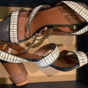 Cole Haan Black and White Geometric Heels